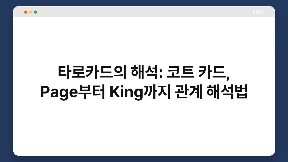 타로카드의 해석: 코트 카드, Page부터 King까지 관계 해석법