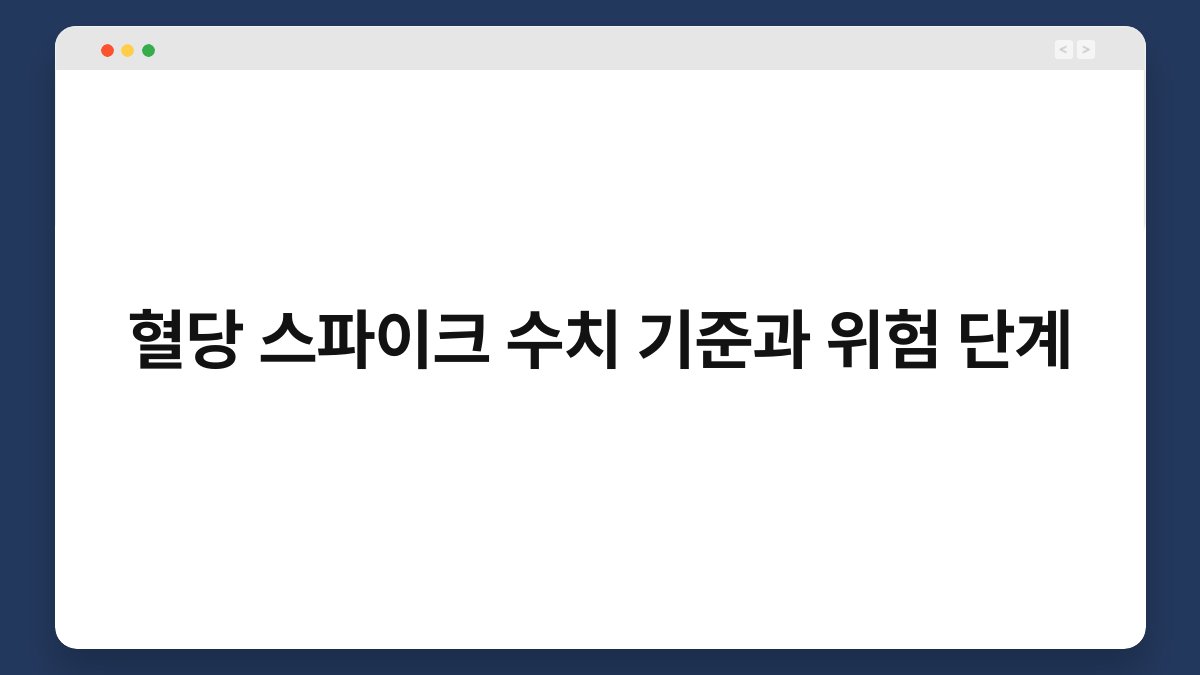 혈당 스파이크 수치 기준과 위험 단계